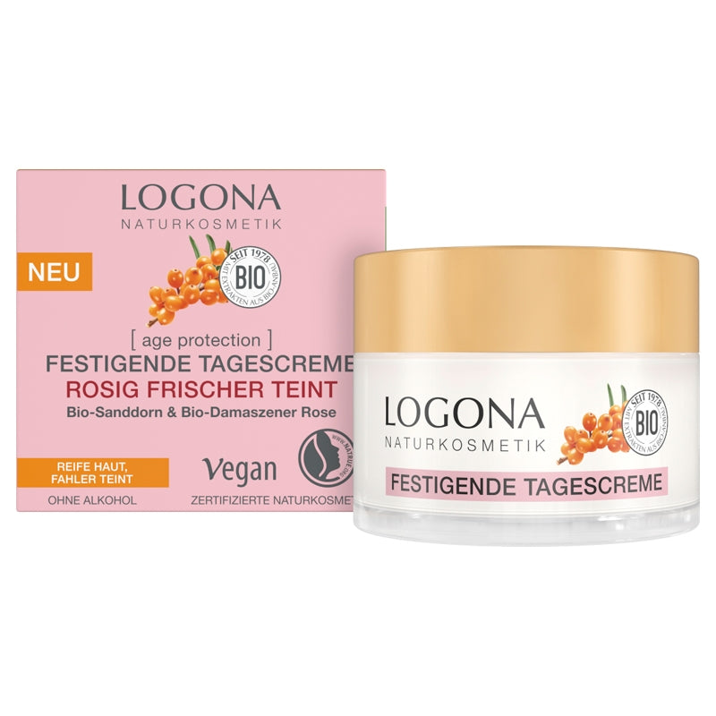 Logona Bio-Tagescreme für einen frischen und rosigen Teint mit Sanddorn, 50 ml