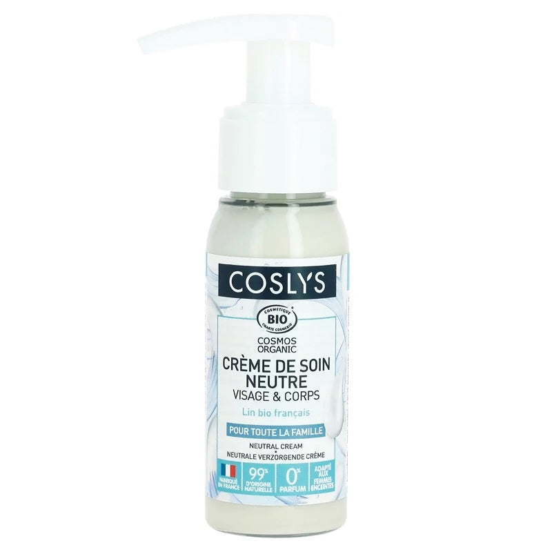 Crème de soin neutre visage & corps BIO sans parfum - 40ml - Coslys