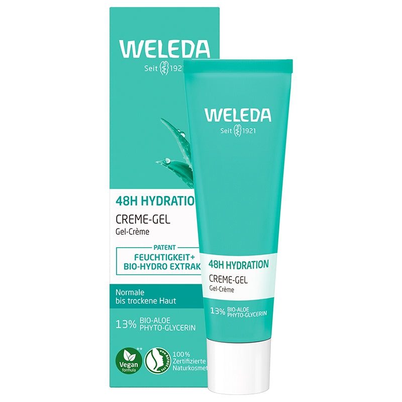 48 Stunden feuchtigkeitsspendende Bio-Aloe-Vera-Creme-Gel – 30 ml – Weleda