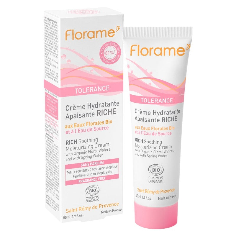 Crème hydratante apaisante riche BIO eau de source - 50ml - Florame