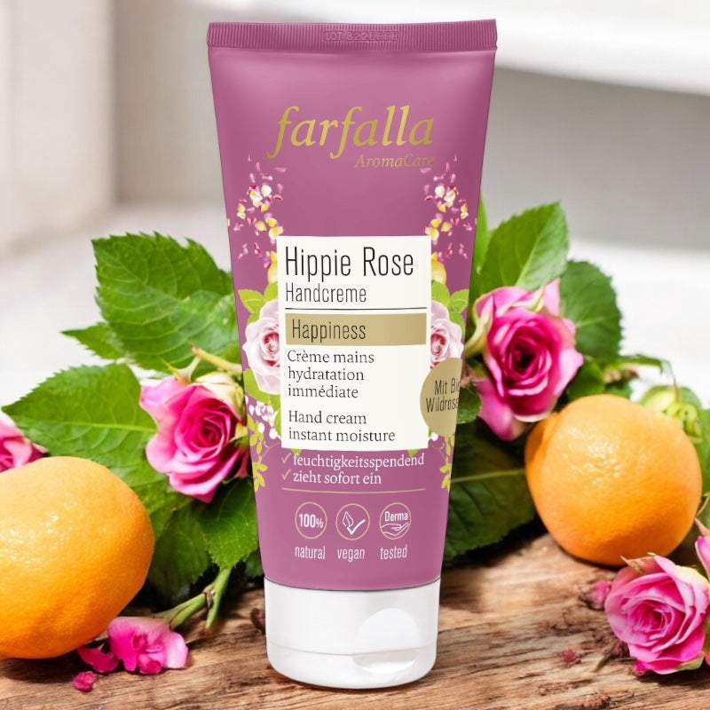 Crème mains BIO rose, iris, vanille & orange - 50ml - Farfalla