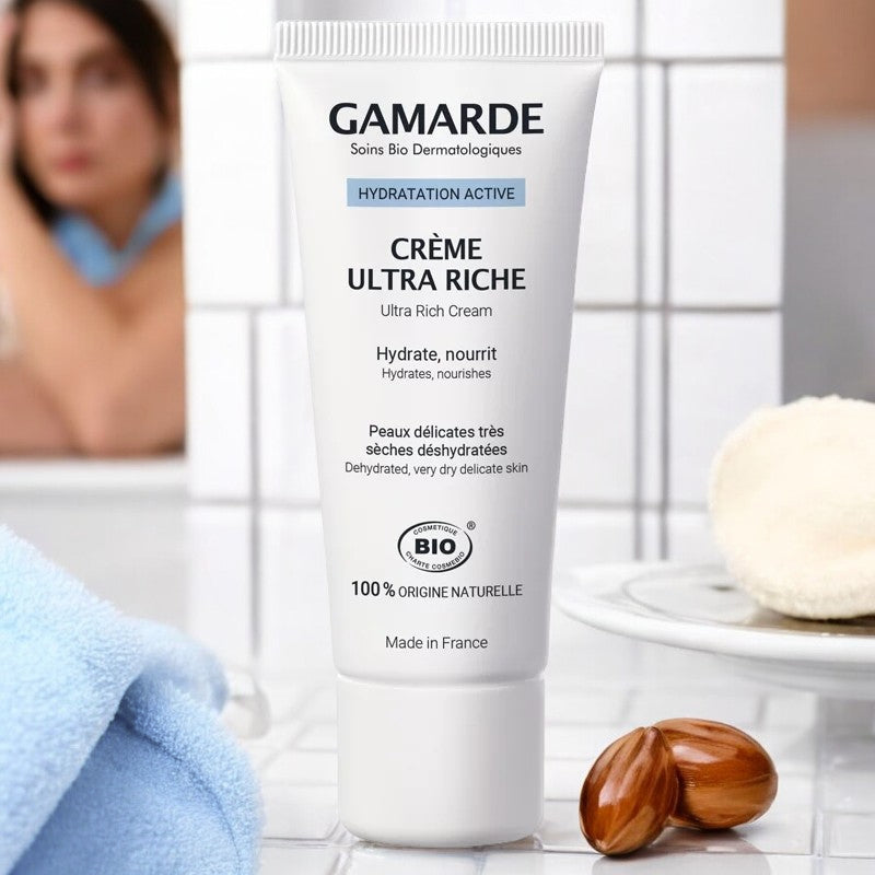Crème ultra-riche BIO argan, karité & eau thermale - 40g - Gamarde