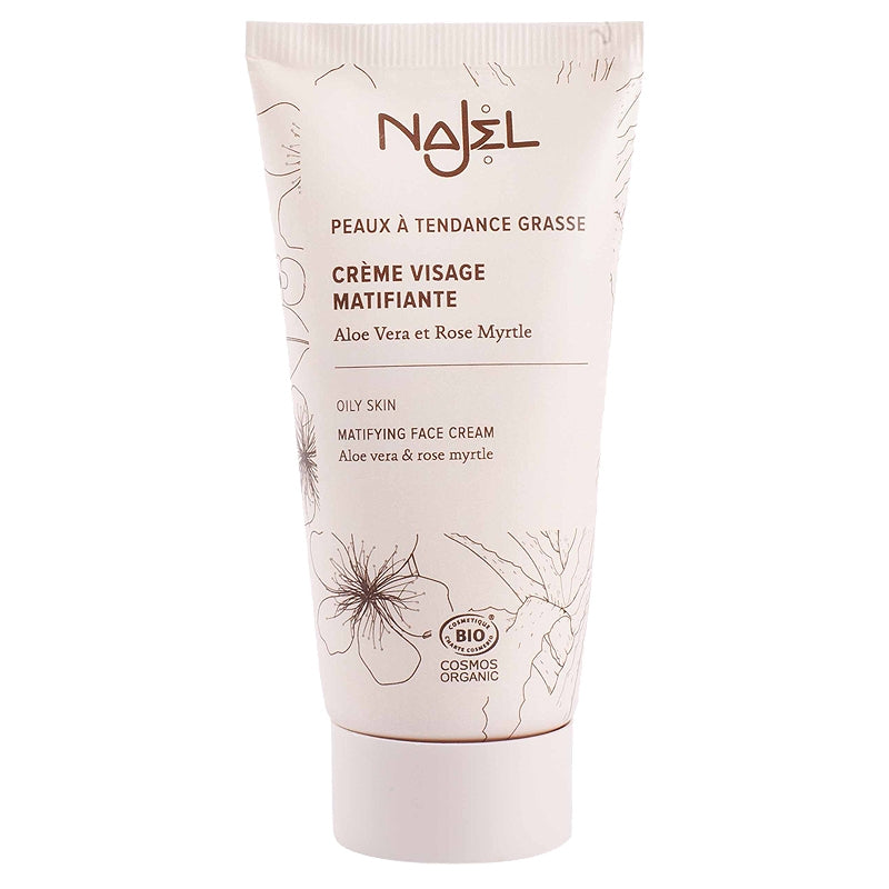 Bio-Mattierende Gesichtscreme mit Aloe Vera und Rosenmyrte – 50 ml – Najel