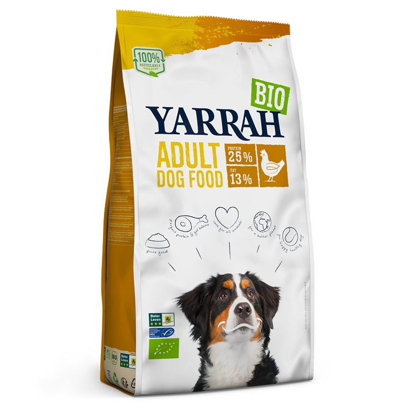 Yarrah Bio-Hundefutter mit Huhn und Getreide, 15 kg