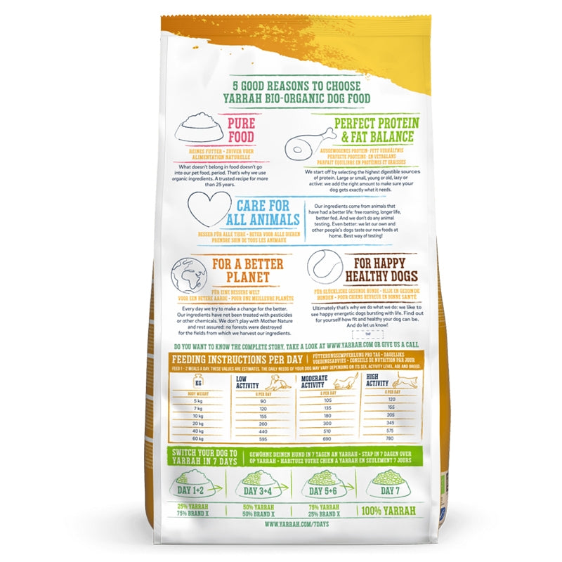 Croquettes poulet & céréales pour chien BIO - 15kg - Yarrah