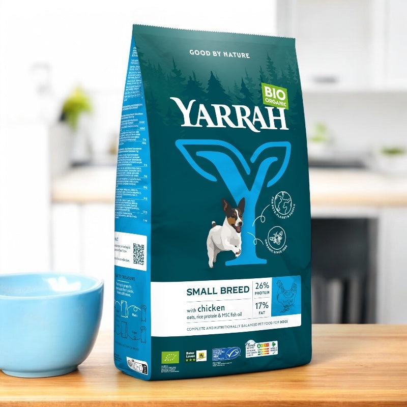 Bio-Hundefutter mit Huhn und Getreide für kleine Hunderassen – 2 kg – Yarrah