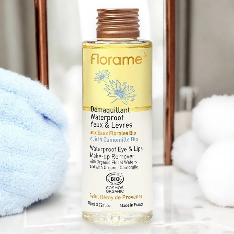 Florame Bio-Make-up-Entferner für Augen und Lippen (wasserfest) mit Kornblume – 110 ml