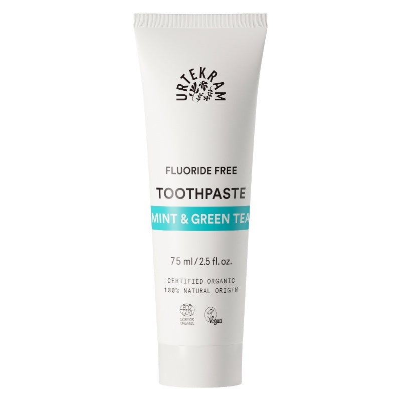 Dentifrice BIO menthe & thé vert sans fluor - 75ml - Urtekram