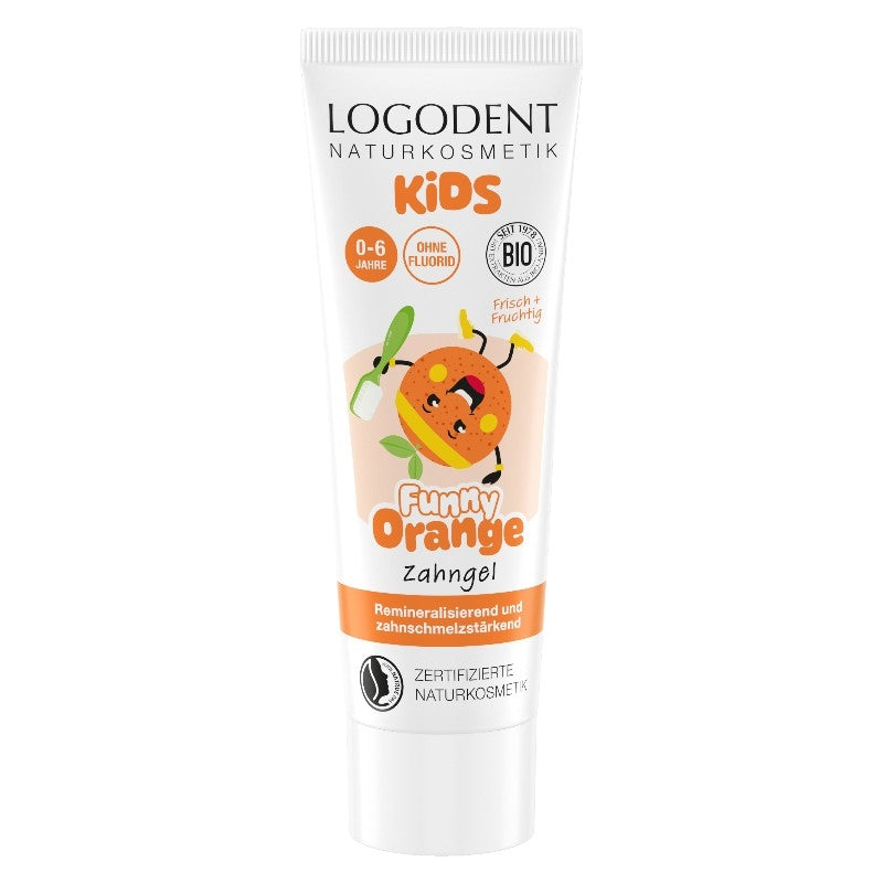 Bio-Orangen-Kinderzahnpasta, fluoridfrei – 75 ml – Logodent