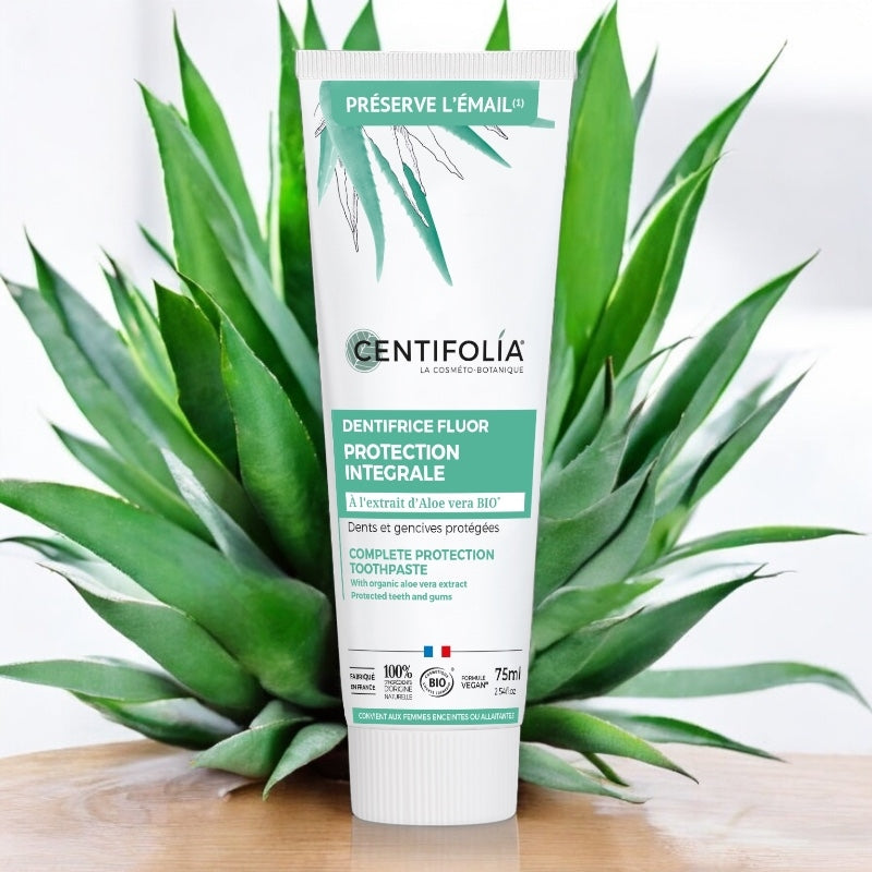 Dentifrice protection intégrale BIO aloe vera avec fluor - 75ml - Centifolia