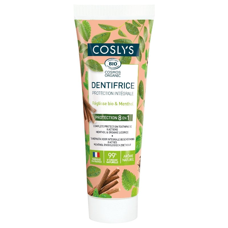 Dentifrice protection intégrale BIO réglisse sans fluor - 100g - Coslys