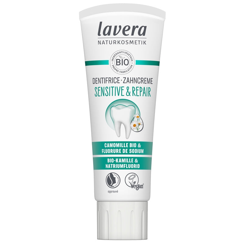 Dentifrice sensitive & repair BIO camomille avec fluor - 75ml - Lavera