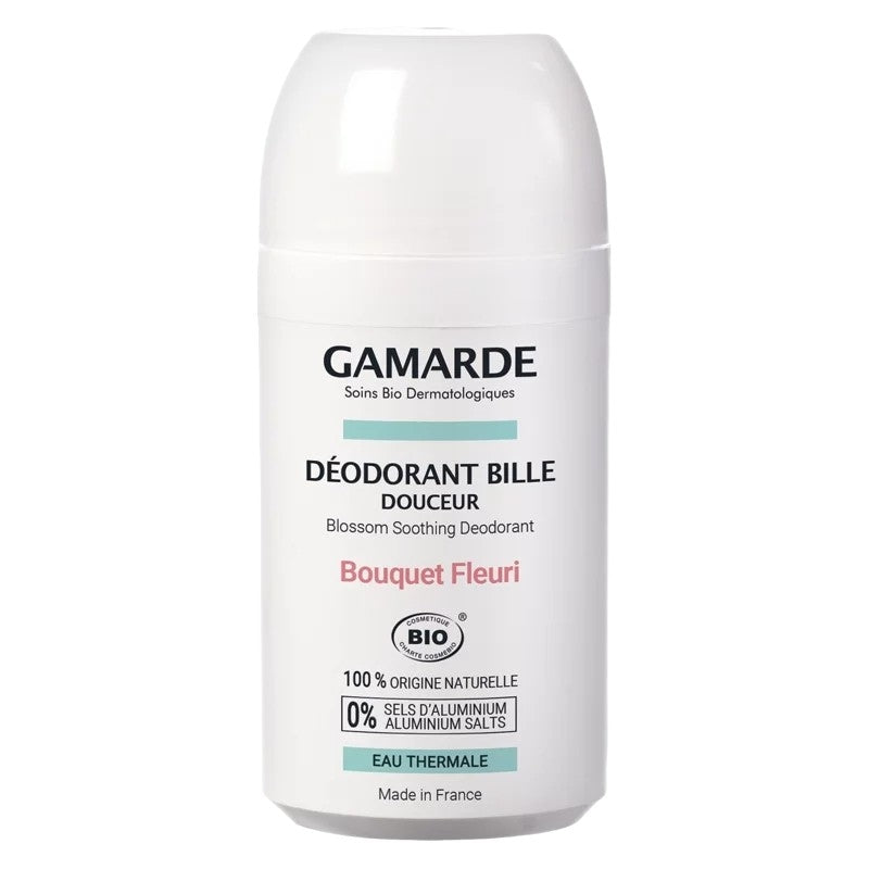 Gamarde Bio-Roll-On-Deodorant mit Blumenstrauß und Thermalwasser – 50 ml