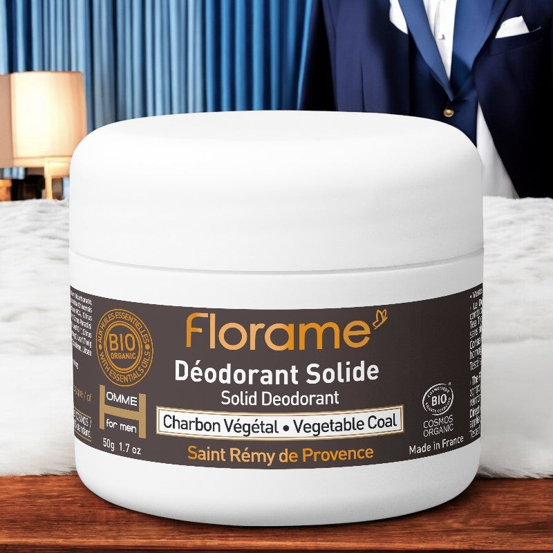 Festes Bio-Aktivkohle-Deodorant für Männer – 50 g – Florame