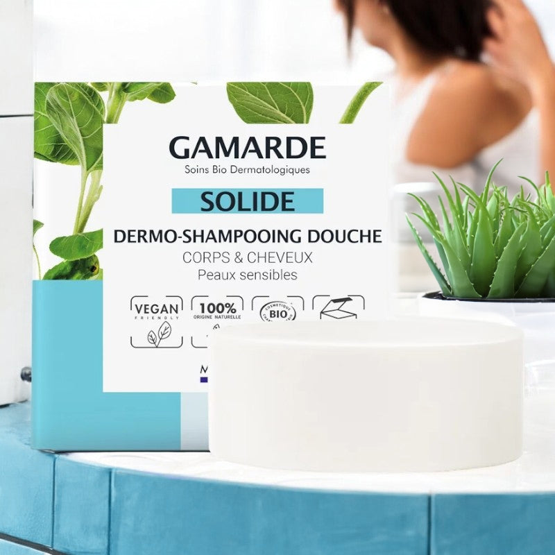 Dermo-shampooing douche solide BIO aloe vera Gamarde 109ml