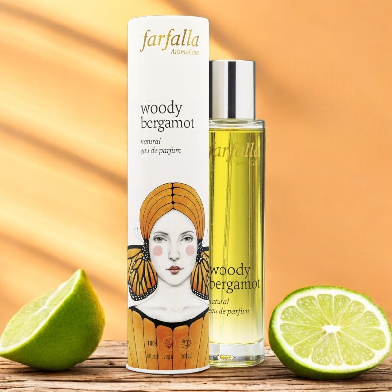 Bio-Eau de Parfum mit holziger Bergamotte – 50 ml – Farfalla