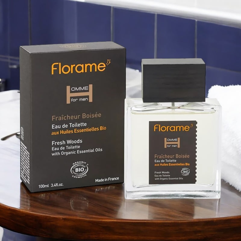Florame Bio-Eau de Toilette für Herren – 100 ml – Holzige Frische