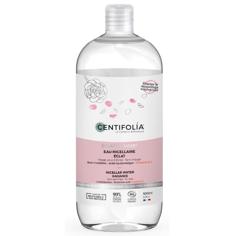 Eau micellaire éclat BIO rose & vitamine C - 500ml - Centifolia