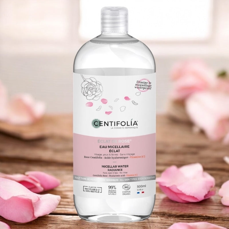 Eau micellaire éclat BIO rose & vitamine C - 500ml - Centifolia