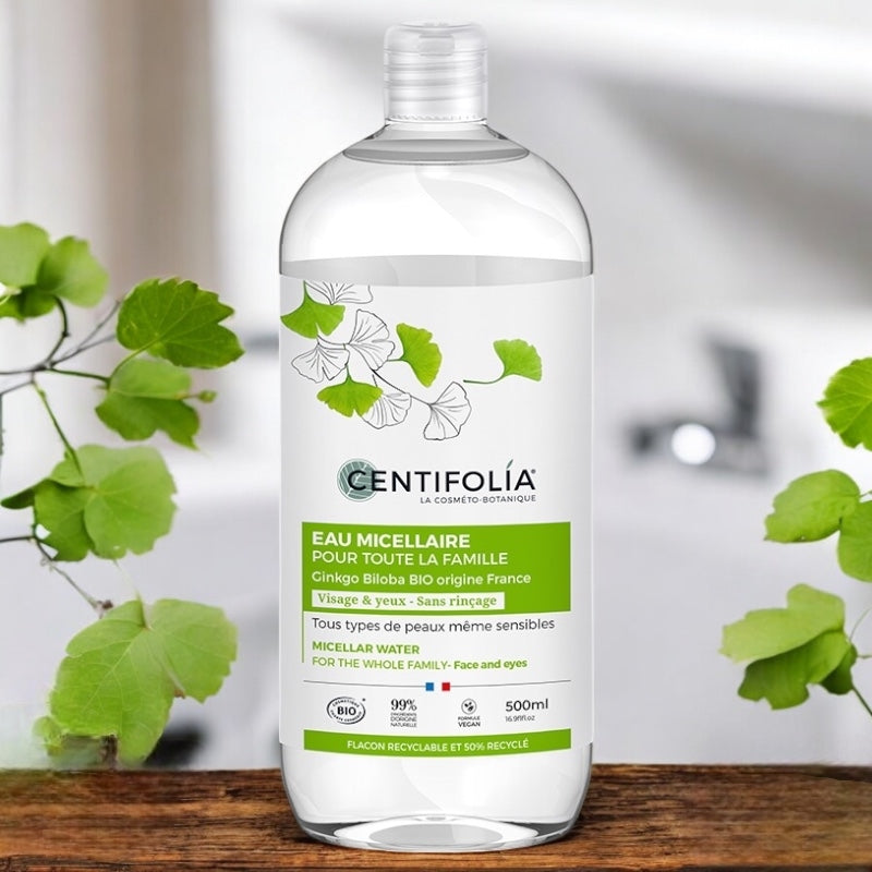 Eau micellaire famille BIO ginkgo biloba - 500ml - Centifolia