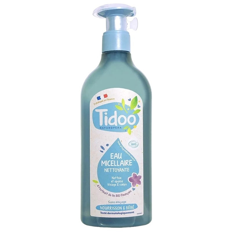Eau micellaire nettoyante bébé BIO lin - 500ml - Tidoo