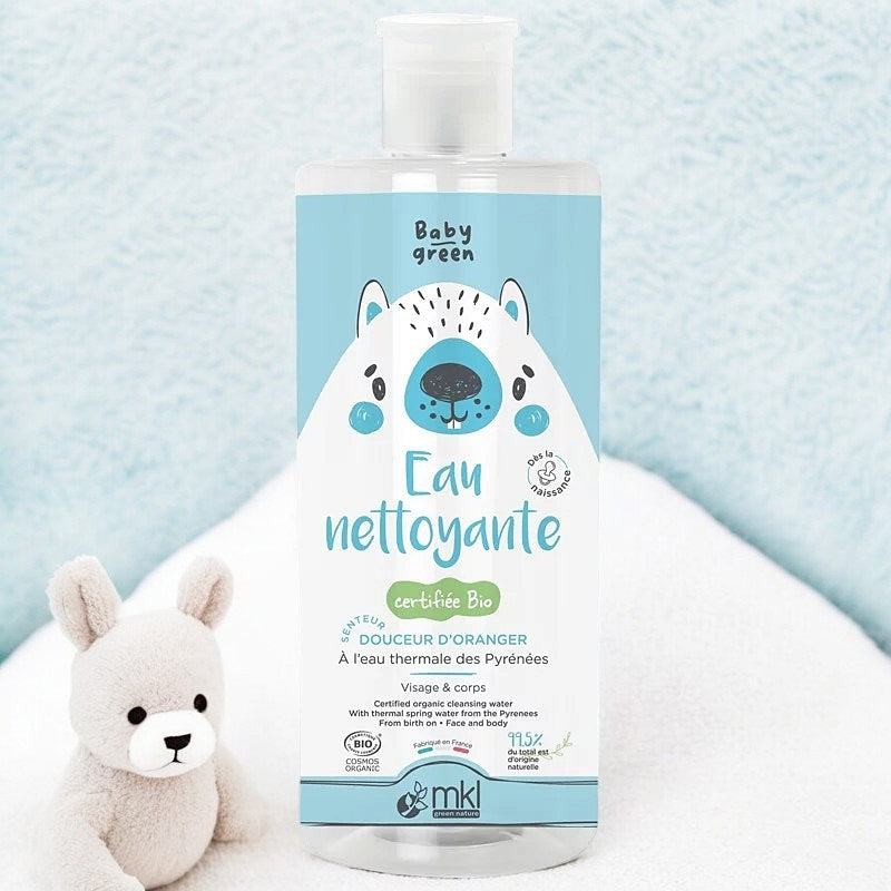 Eau nettoyante bébé BIO fleur d'oranger & jasmin - 1l - MKL Green Nature