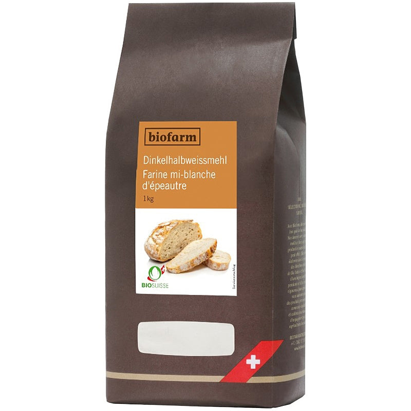 Farine mi-blanche d'épeautre suisse BIO - 1kg - Biofarm