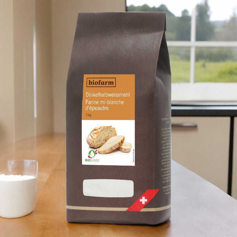 Farine mi-blanche d'épeautre suisse BIO - 1kg - Biofarm