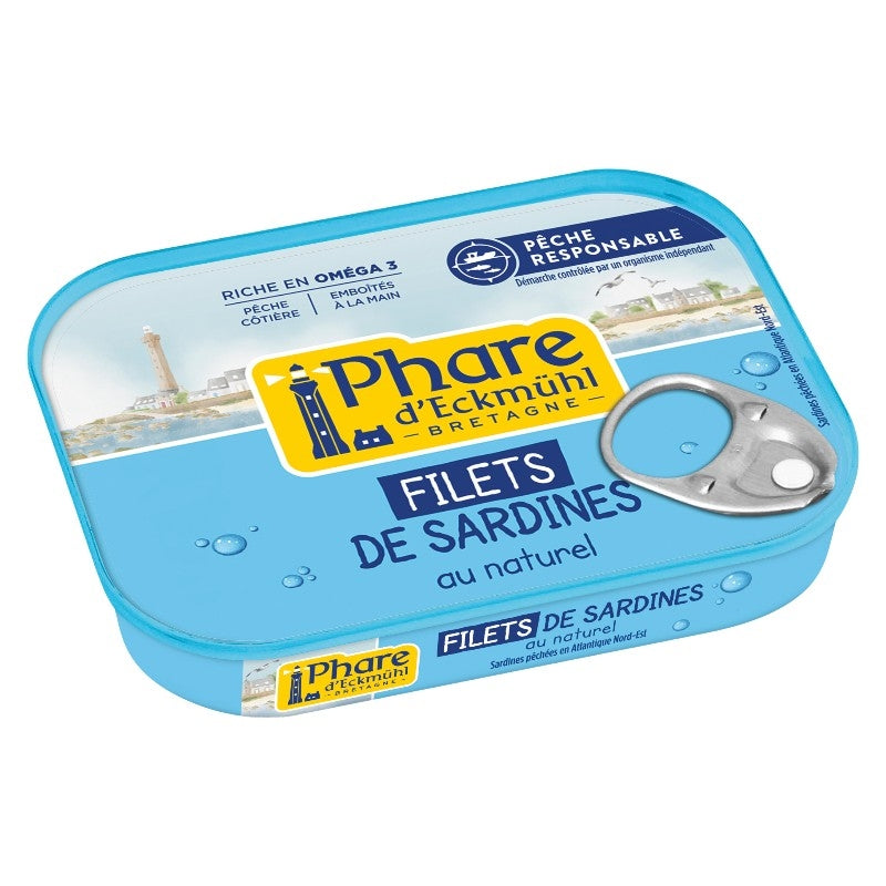 Filets de sardines au naturel - 100g - Phare d'Eckmühl