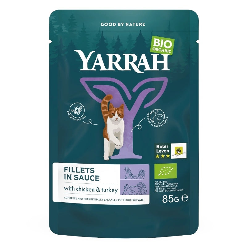 Filets en sauce à la dinde pour chat BIO - 85g - Yarrah