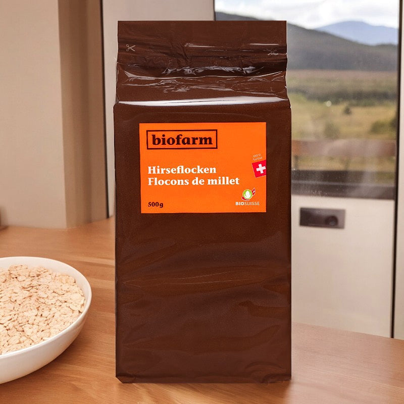 Bio-Hirseflocken aus der Schweiz – 500 g – Biofarm