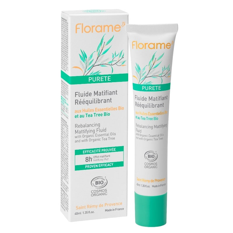 Fluide matifiant rééquilibrant BIO tea tree & hamamélis - 40ml - Florame