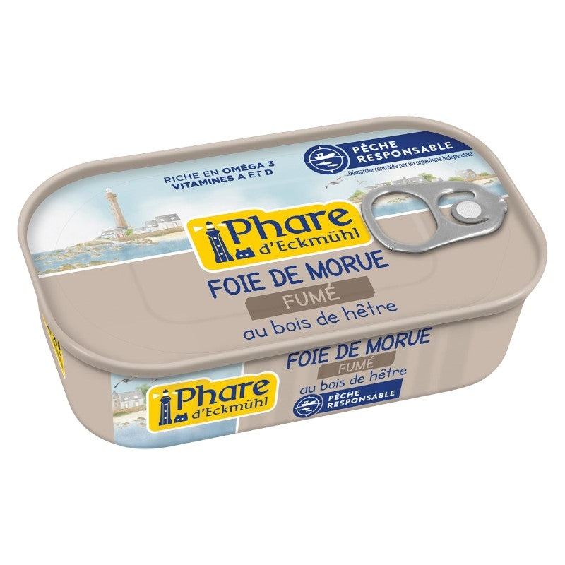 Foie de morue fumé au bois de hêtre - 121g - Phare d'Eckmühl