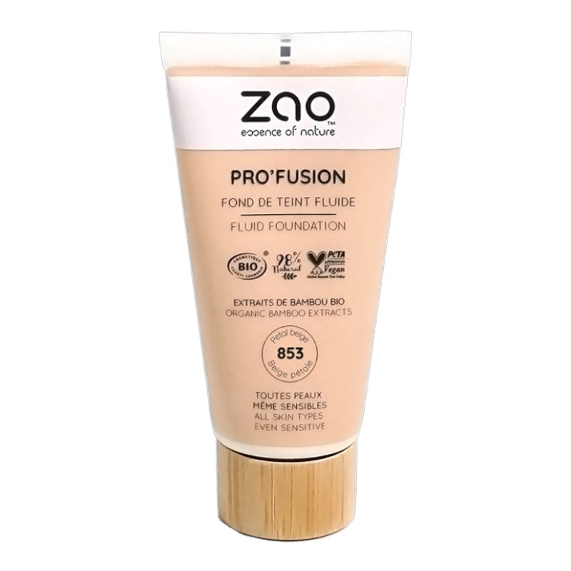 Fond de teint fluide Beige pétale N°853 BIO - 30ml - Zao