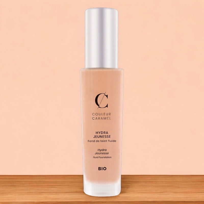 Fond de teint fluide jeunesse Beige peau N°23 BIO - 30ml - Couleur Caramel