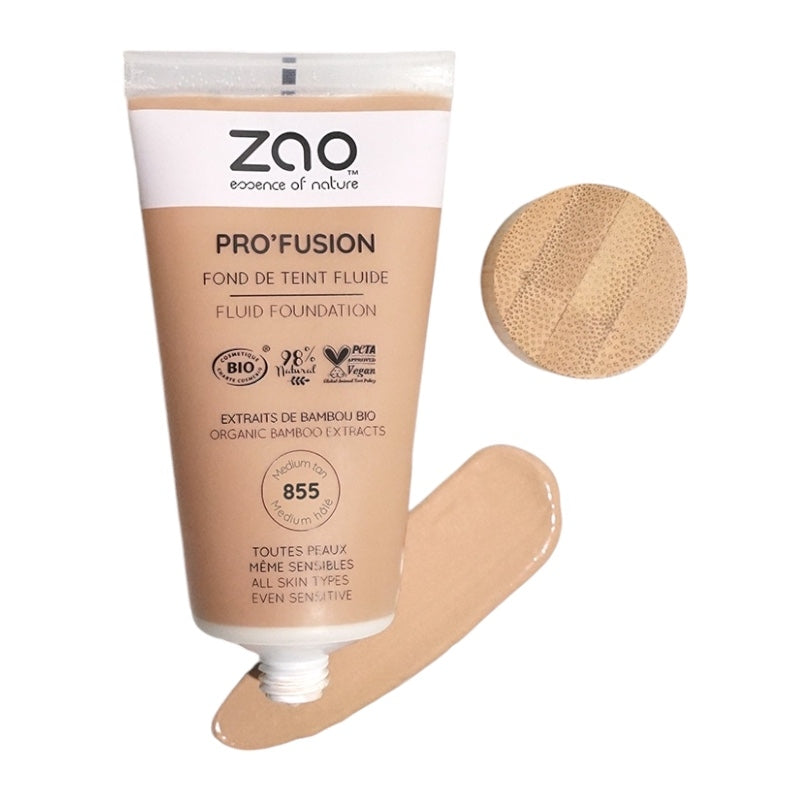 Fond de teint fluide medium hale n855 bio 30 ml zao 2