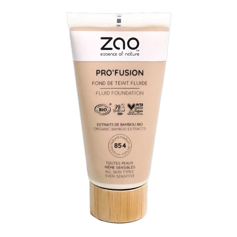 Fond de teint fluide medium naturel n854 bio 30 ml zao