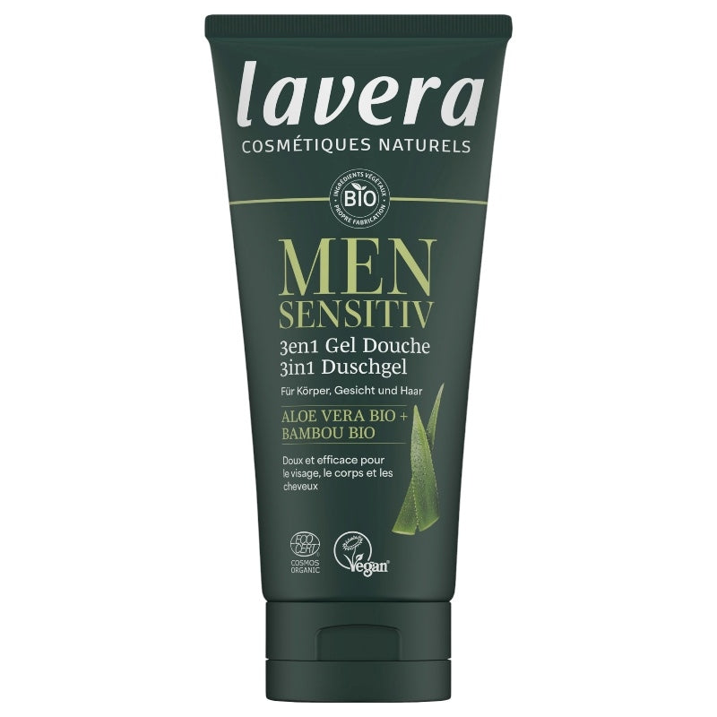 3-in-1 Bio-Duschgel mit Aloe Vera und Bambus für Männer – 200 ml – Lavera