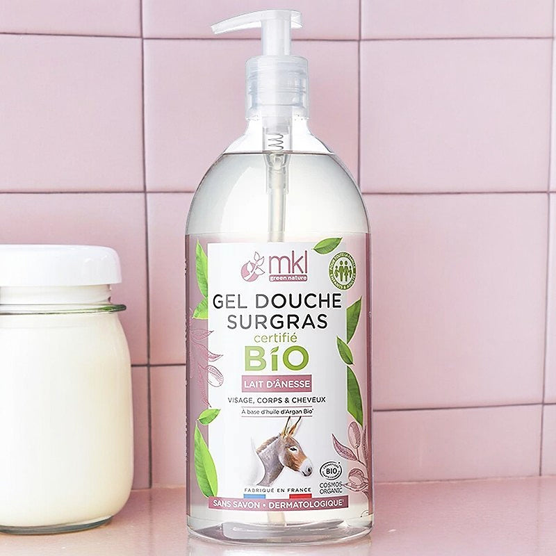 Gel douche au lait d'ânesse bio - 1l - MKL Green Nature