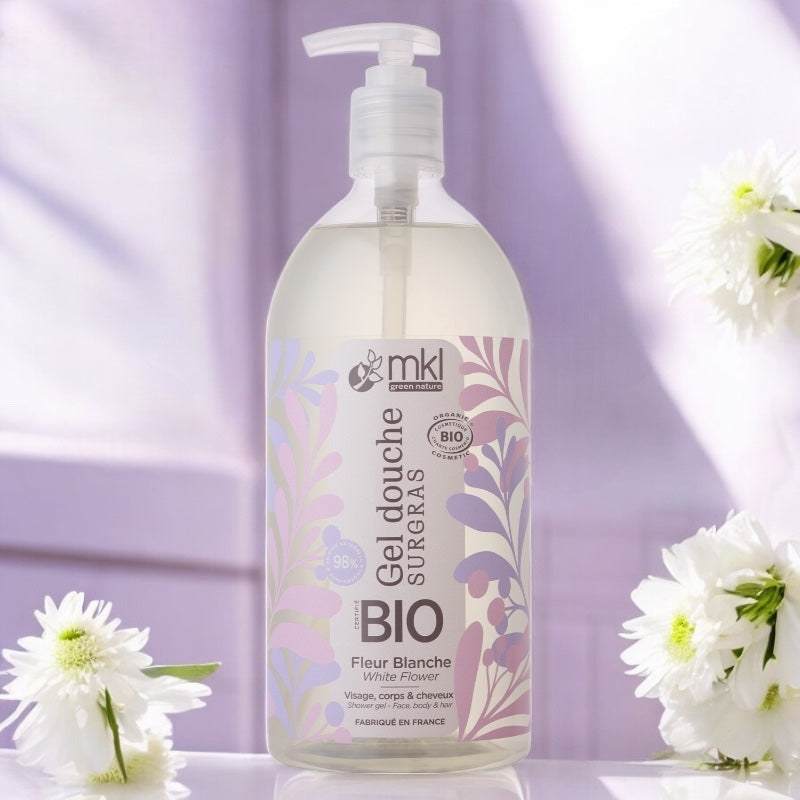 Gel douche BIO fleur blanche - 1l - MKL Green Nature