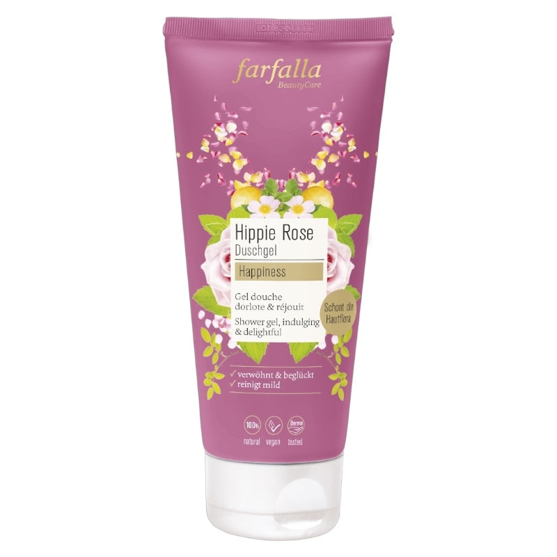 Gel douche BIO rose, iris, vanille & orange - 200ml - Farfalla