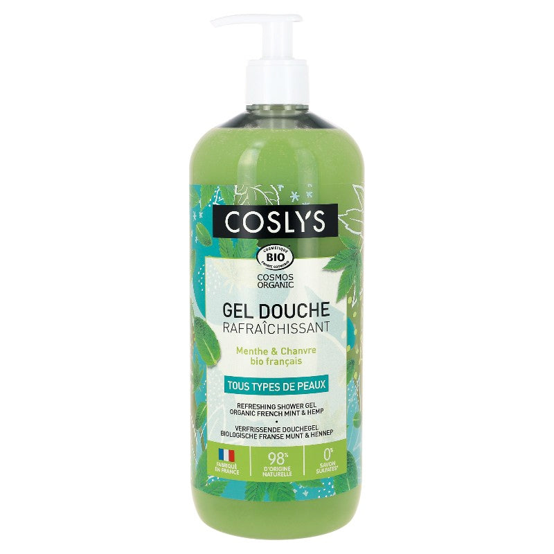 Gel douche rafraichissant BIO menthe & chanvre - 1l - Coslys