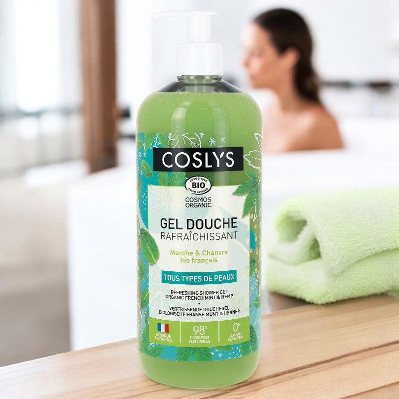 Gel douche rafraichissant BIO menthe & chanvre - 1l - Coslys