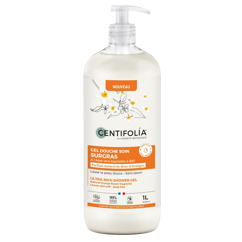 Rückfettendes Duschgel Orangenblüte BIO 1l