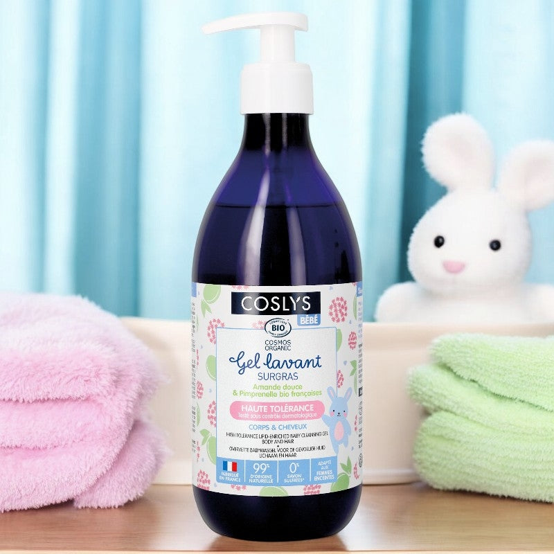 Coslys Bio Extra-Reichhaltiges Baby-Reinigungsgel mit Wiesenknopf - 500 ml