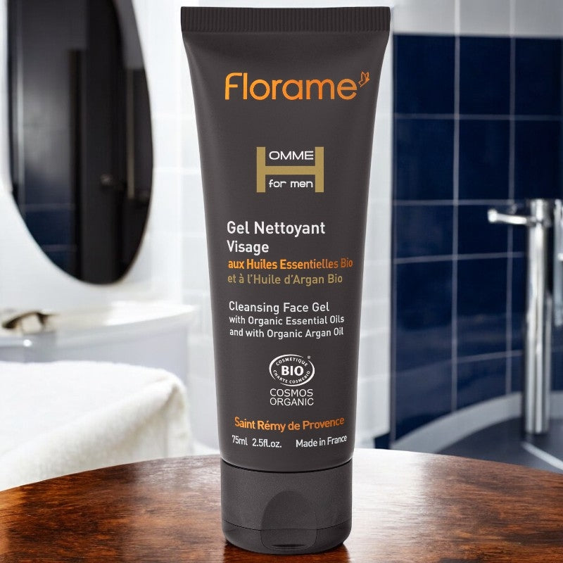 Florame Bio-Gesichtsreinigungsgel mit Zeder & Argan für Männer – 75 ml