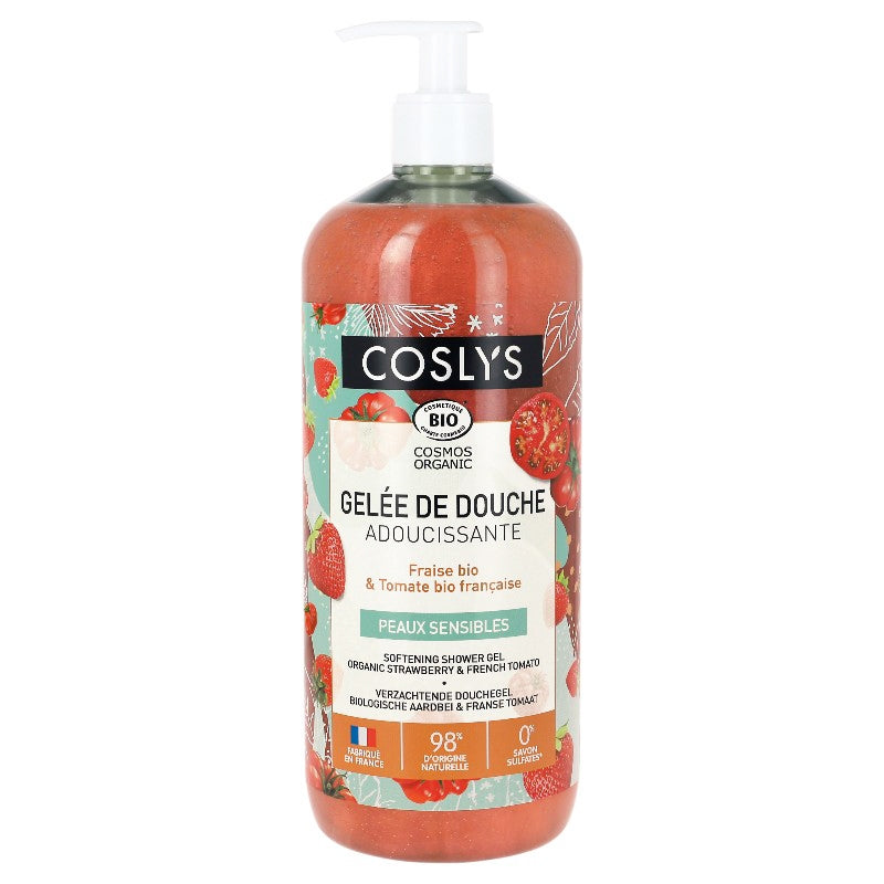 Gelée de douche adoucissante BIO fraise & tomate - 1l - Coslys