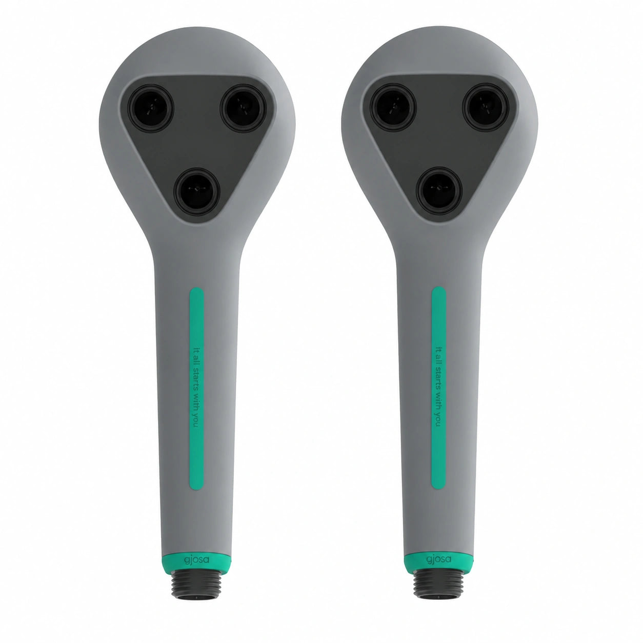 Pack - 2x Gjosa GS3 Umweltfreundlicher und wassersparender Duschkopf - Grau - Bis zu 65 % Wasserersparnis