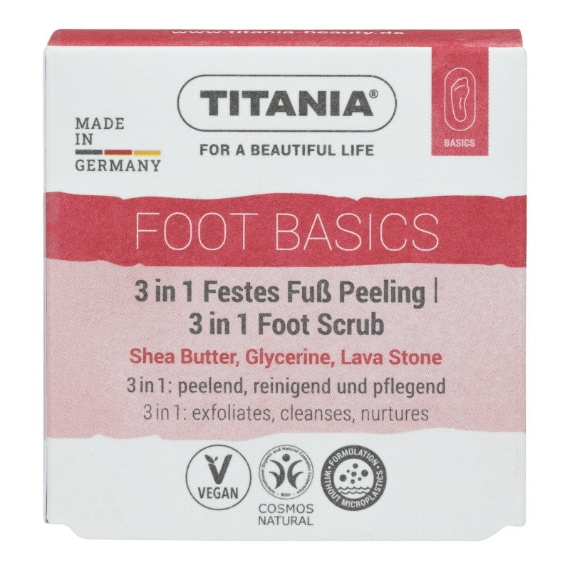 3-in-1 Festes Fußpeeling mit Sheabutter – 60 g – Titania