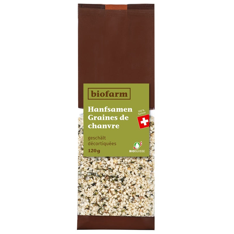 Graines de chanvre décortiquées suisses BIO - 120g - Biofarm